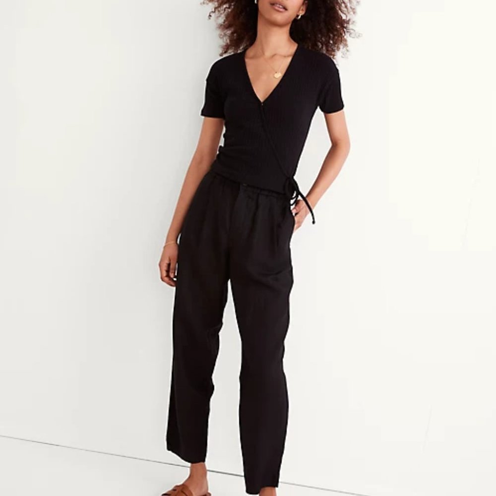 Madewell Ribbed Wrap Crop Top NWT XS